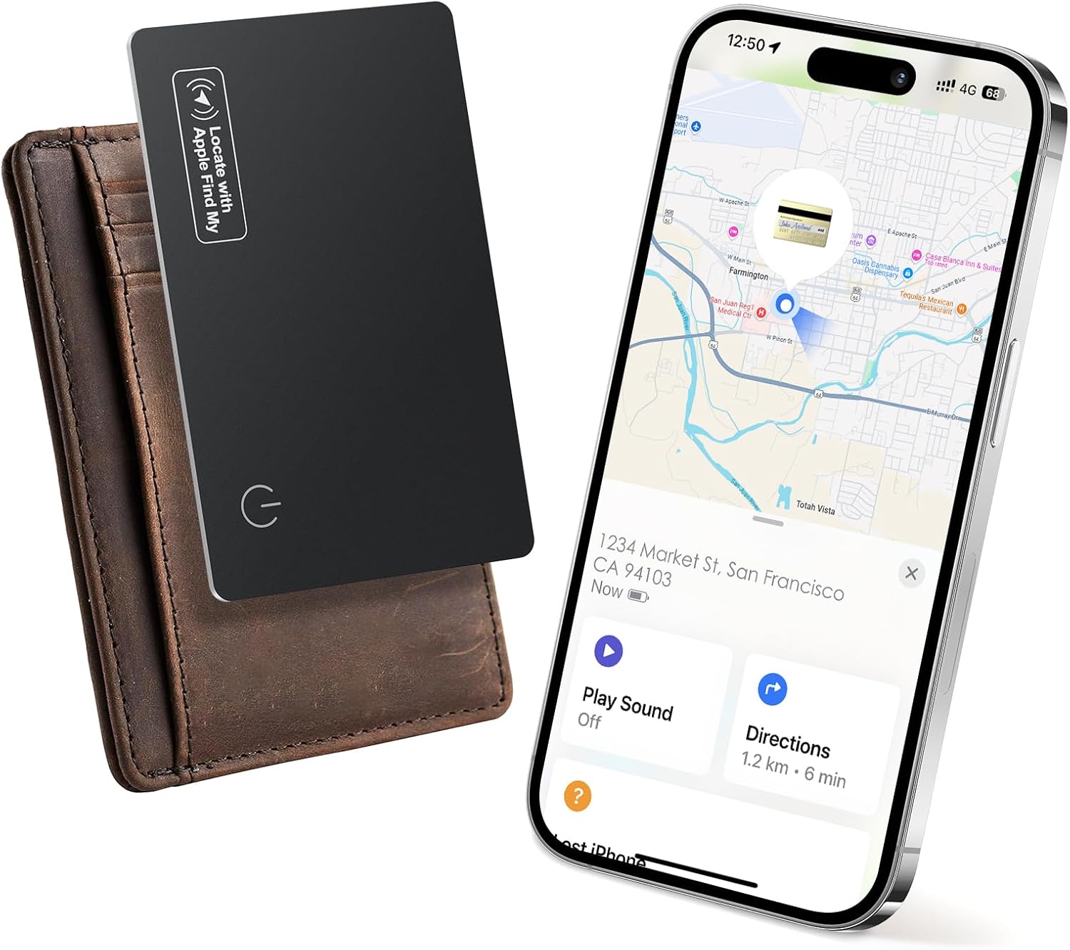 Slim Wallet Tracker Card – Apple Find My Compatible Bluetooth Item Locator