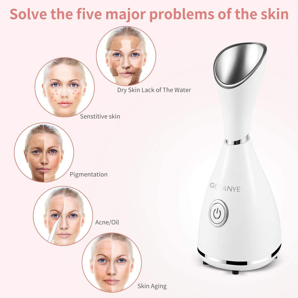 Nano Ionic Facial Steamer – Deep Pore Moisturizing Spa Humidifier with Blackhead Kit