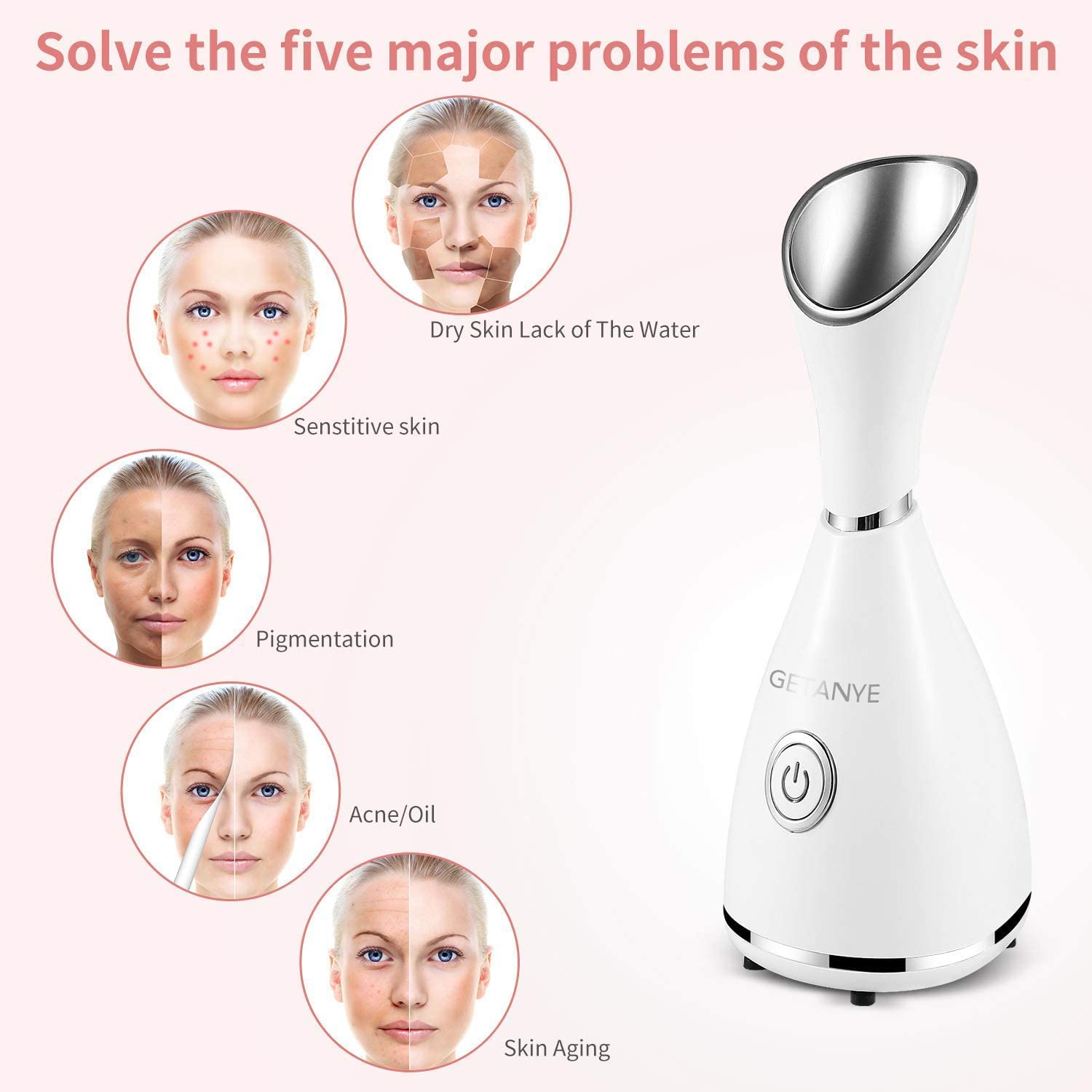 Nano Ionic Facial Steamer – Deep Pore Moisturizing Spa Humidifier with Blackhead Kit