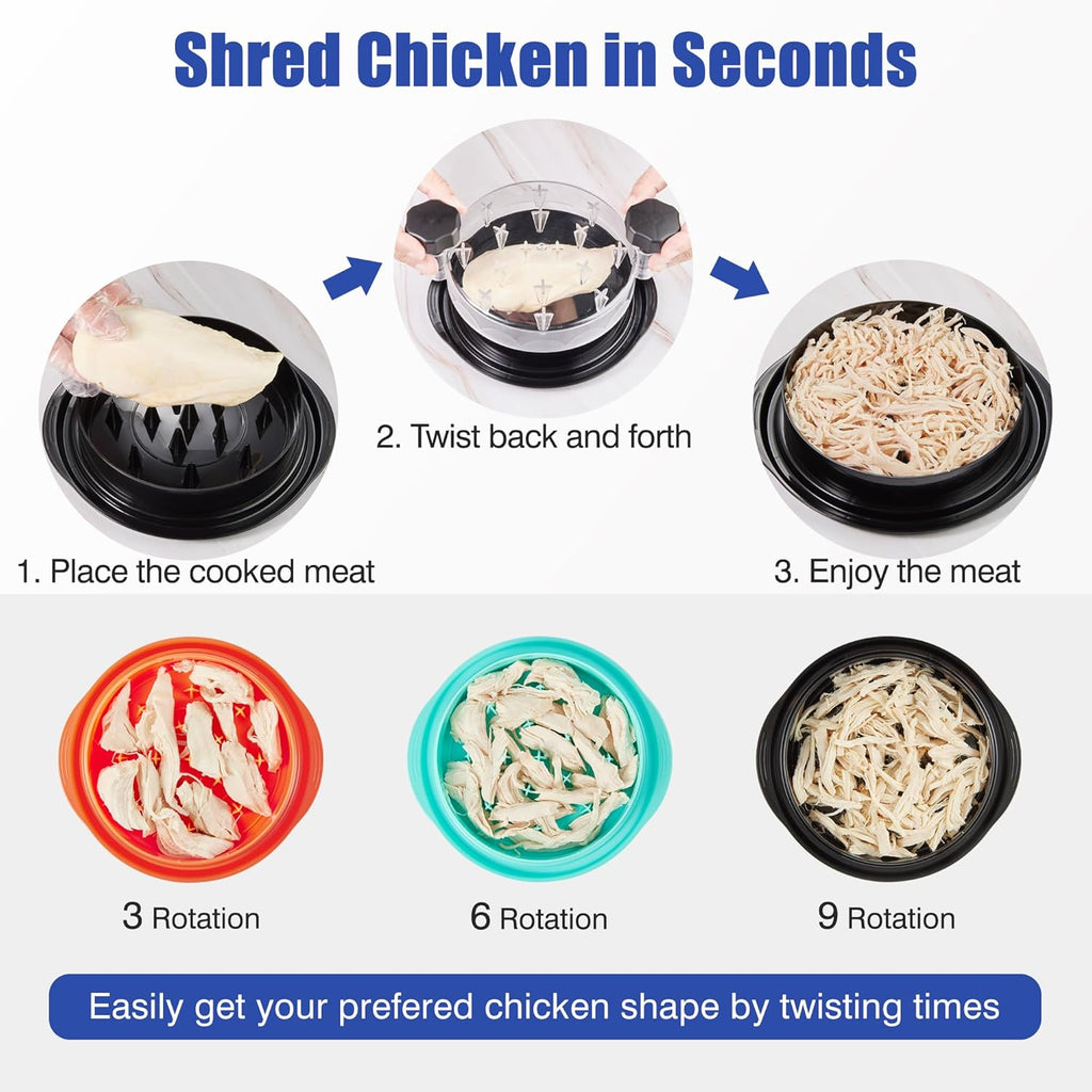 Chicken Shredder Tool – Food-Grade Twist Meat Shredder with Anti-Slip Base