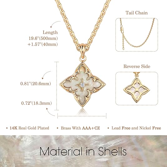 Gold Clover Necklace – Dainty 14K Gold Plated Pendant for Women