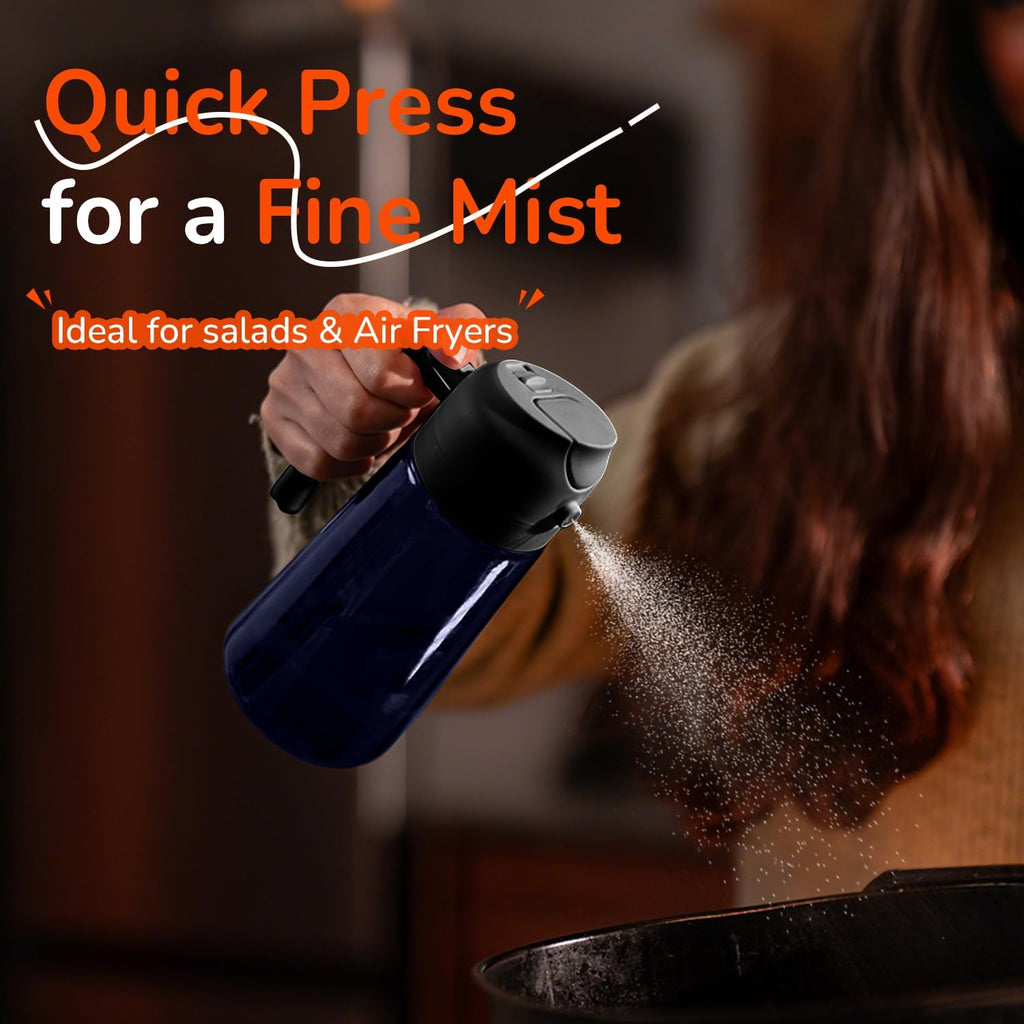 Olive Oil Sprayer 16oz – Blue Glass Cooking Oil Dispenser for Kitchen