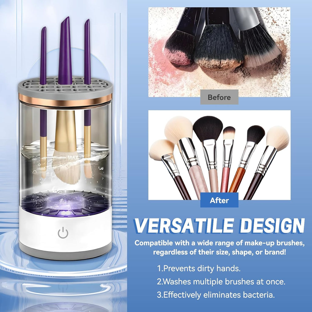 Electric Makeup Brush Cleaner – Automatic Portable Brush Cleaning Machine for Quick Drying