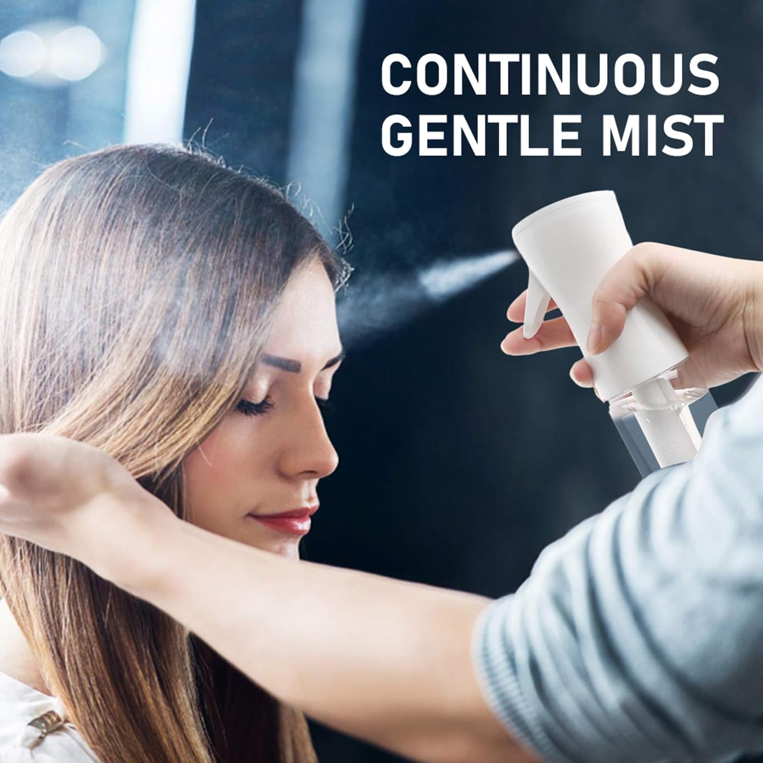 Continuous Mist Spray Bottle – 6.8oz Fine Water Sprayer (2 Pack)