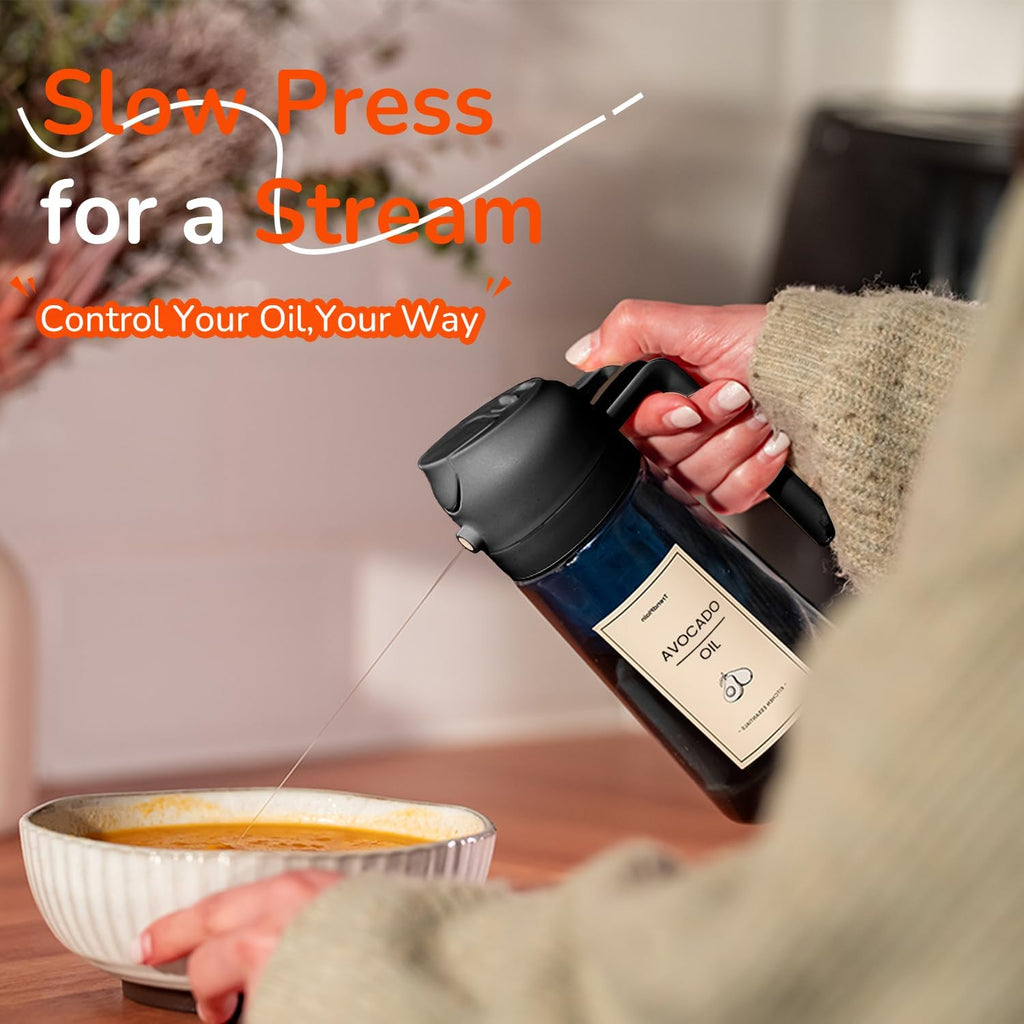 Olive Oil Sprayer 16oz – Blue Glass Cooking Oil Dispenser for Kitchen