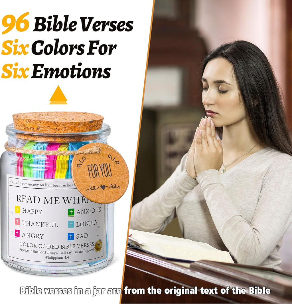 Bible Verse Jar – Daily Encouragement Scripture Cards Christian Gift