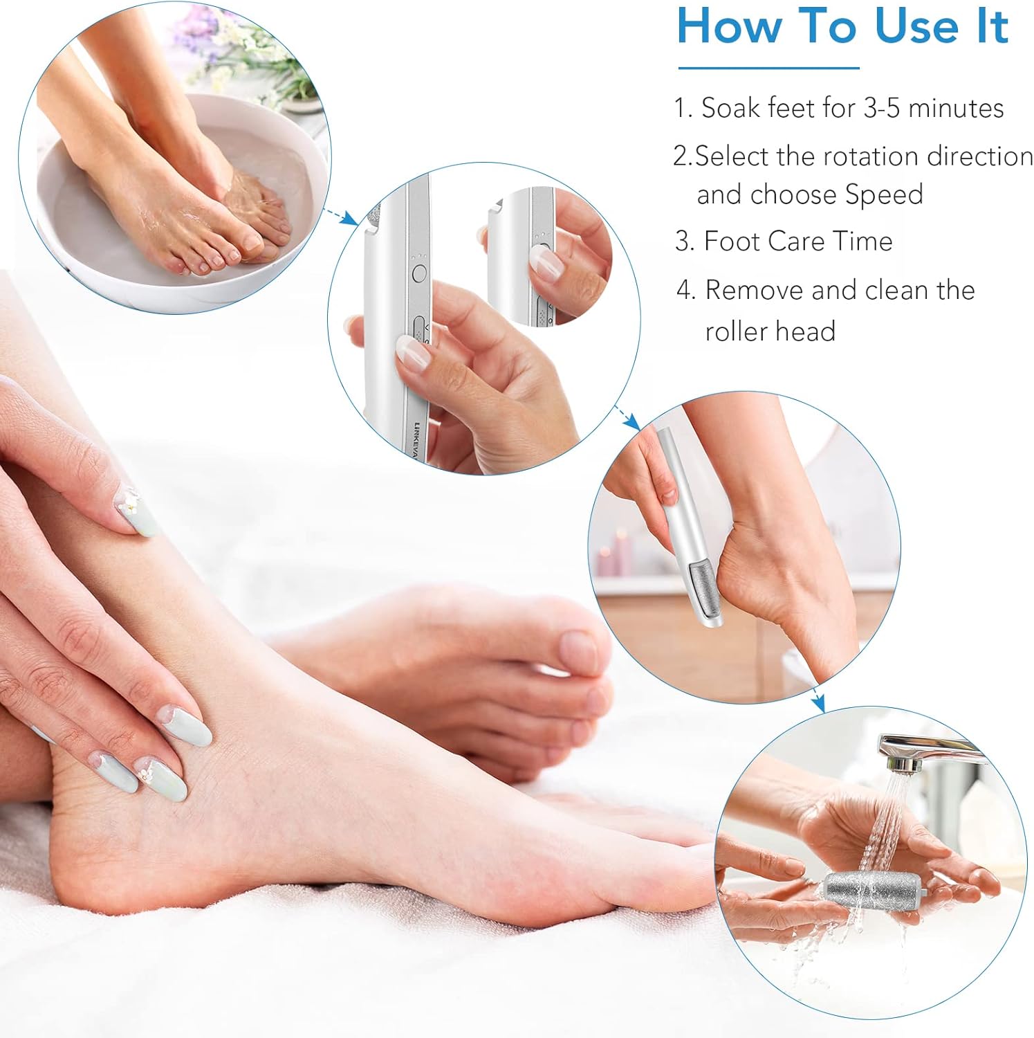 Electric Callus Remover for Feet – Professional Pedicure Foot Scrubber for Smooth Heels