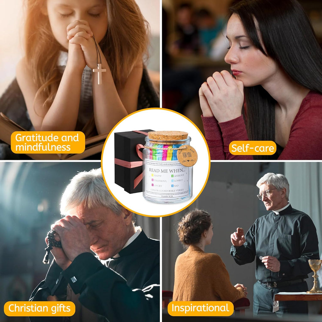 Bible Verse Jar – Daily Encouragement Scripture Cards Christian Gift