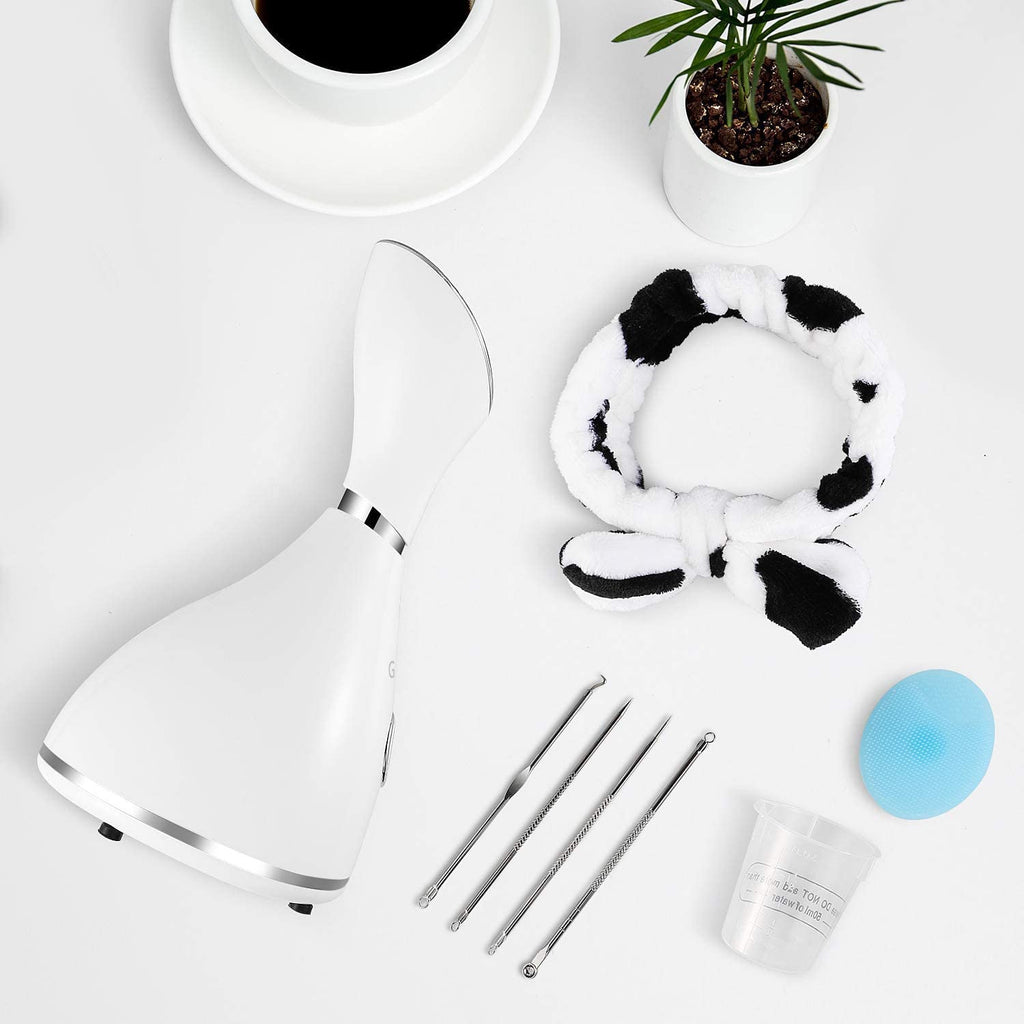 Nano Ionic Facial Steamer – Deep Pore Moisturizing Spa Humidifier with Blackhead Kit