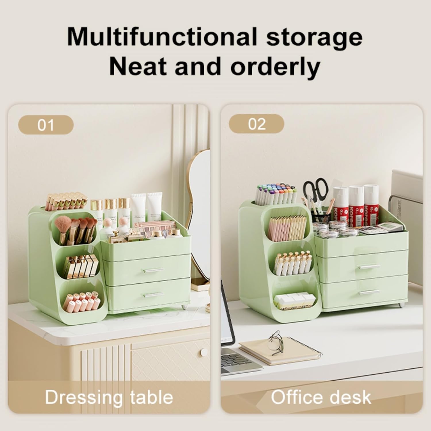 Makeup Organizer with Drawers – Vanity Cosmetic Storage Display Case