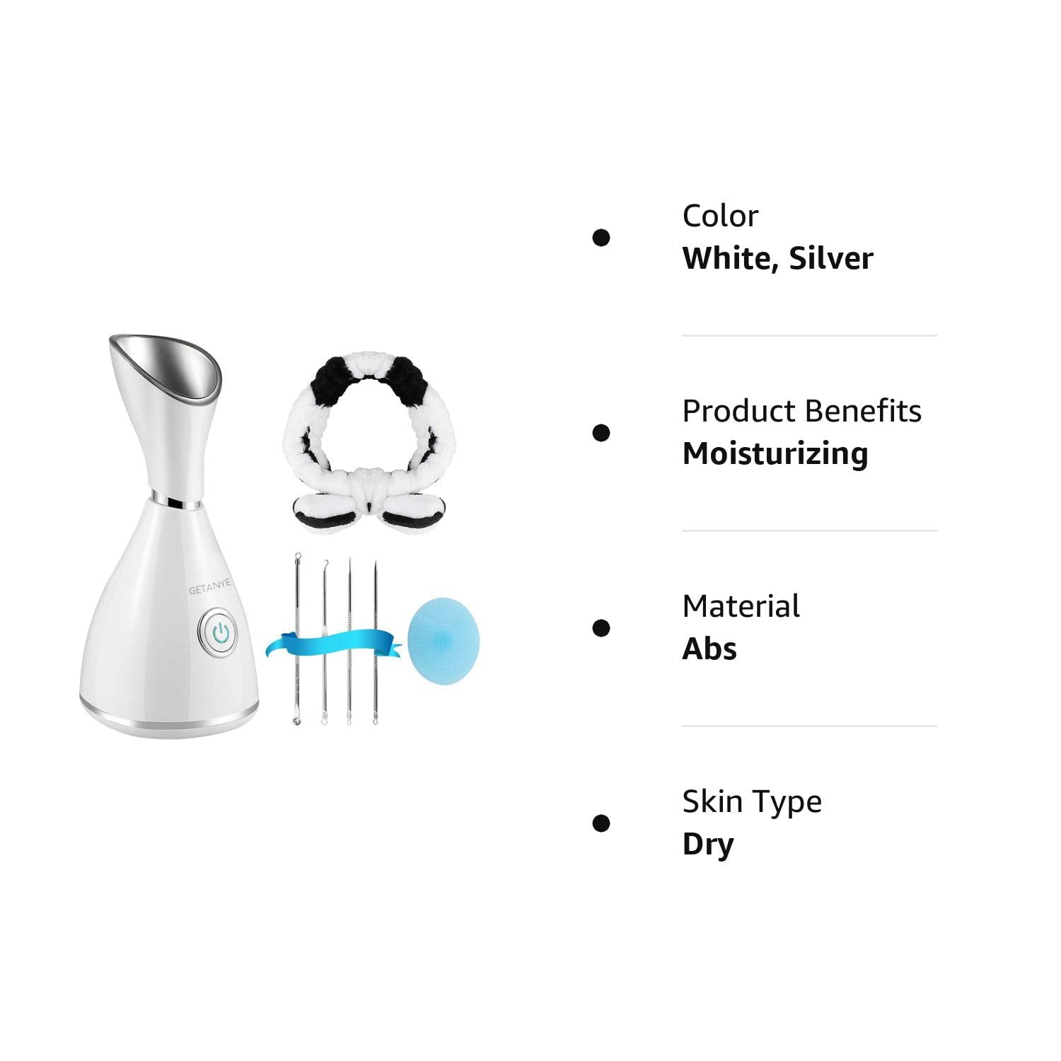 Nano Ionic Facial Steamer – Deep Pore Moisturizing Spa Humidifier with Blackhead Kit