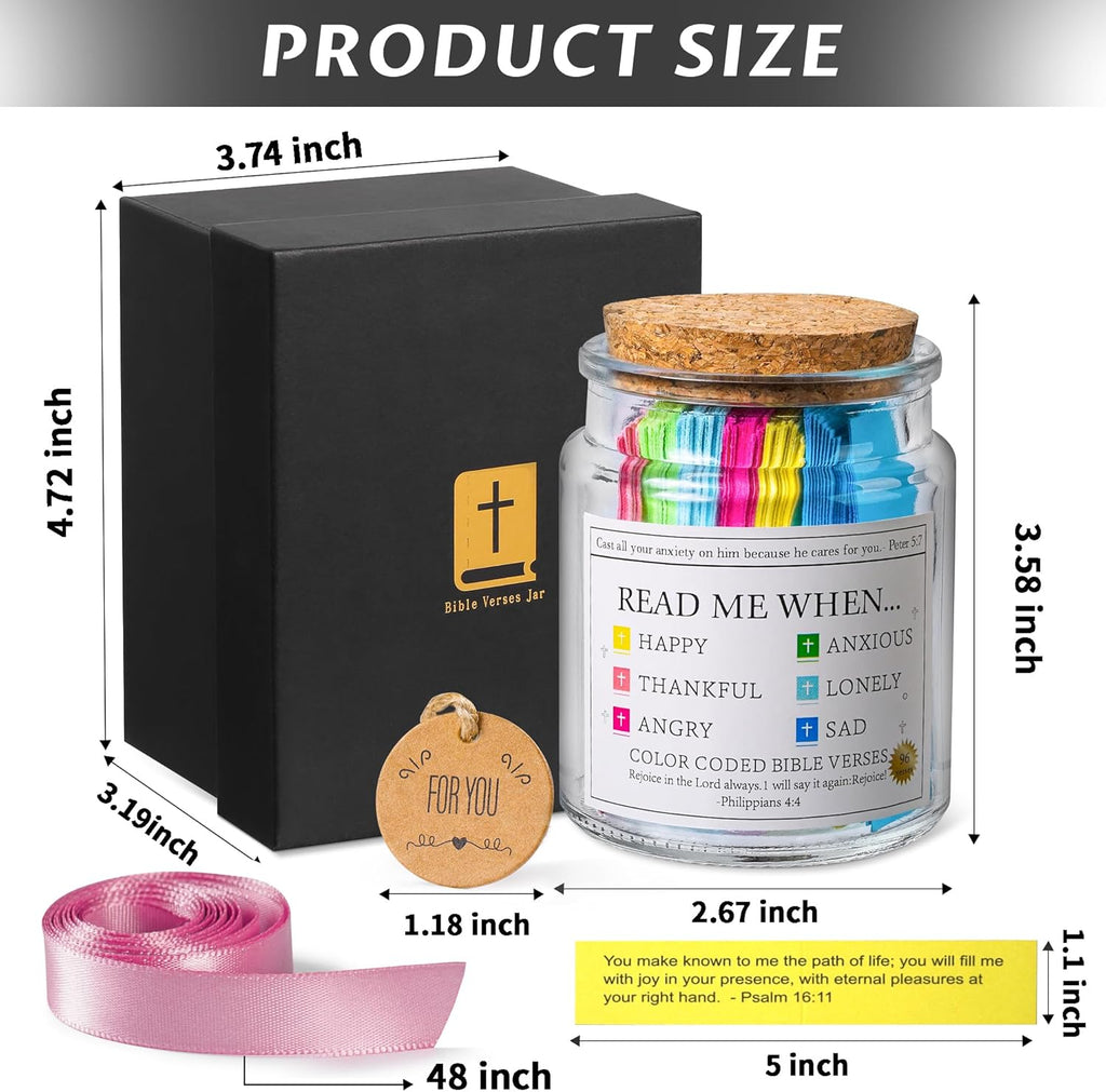 Bible Verse Jar – Daily Encouragement Scripture Cards Christian Gift