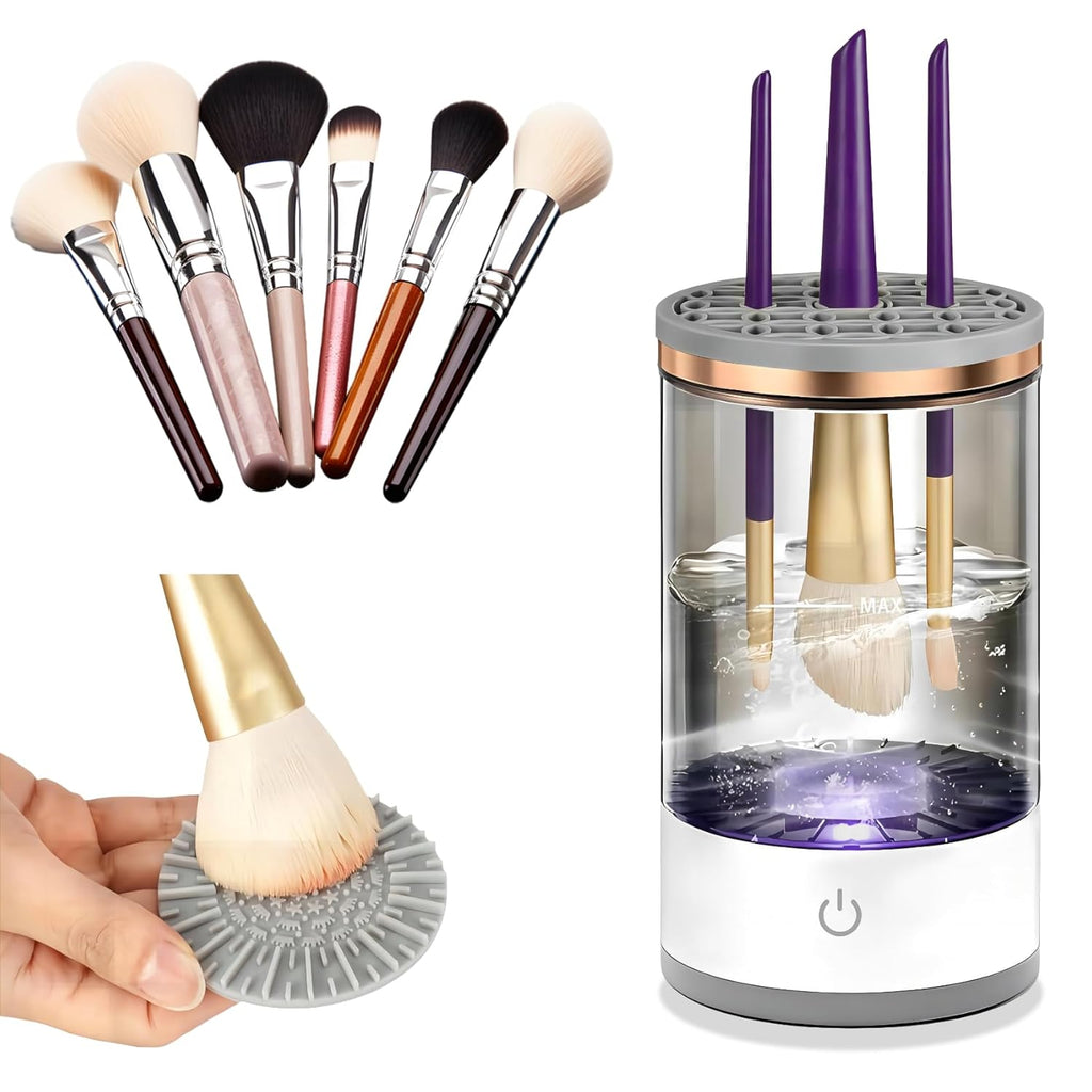 Electric Makeup Brush Cleaner – Automatic Portable Brush Cleaning Machine for Quick Drying