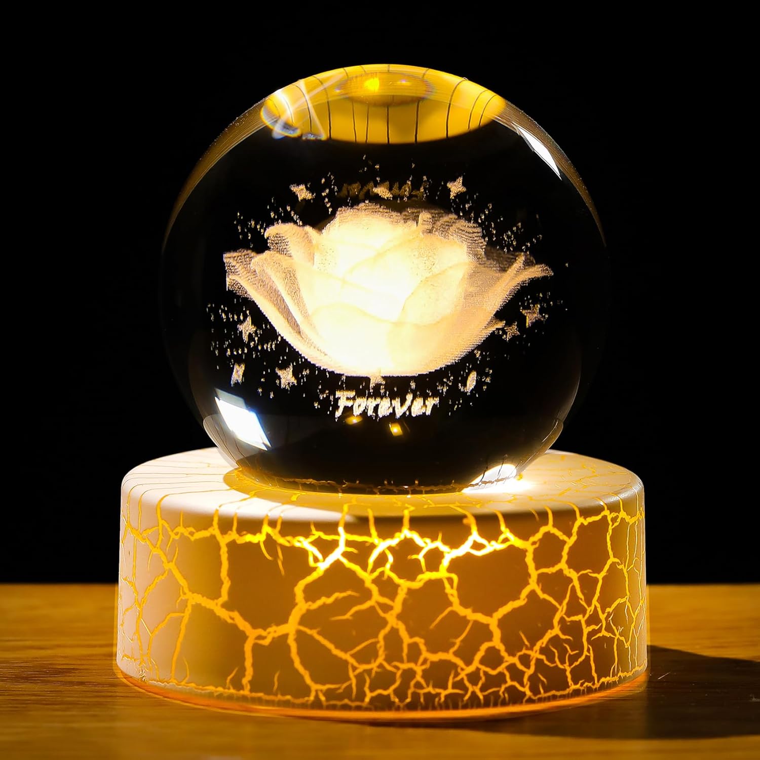 3D Crystal Religious Sphere with LED Base – Christian Gift & Home Decor