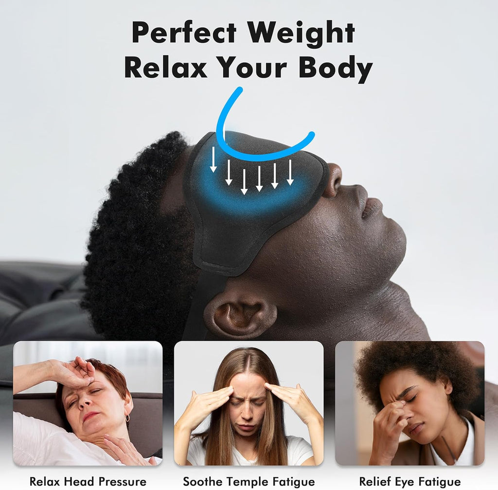 Weighted Sleep Eye Mask – 3D Blackout Eye Mask for Deep Sleep