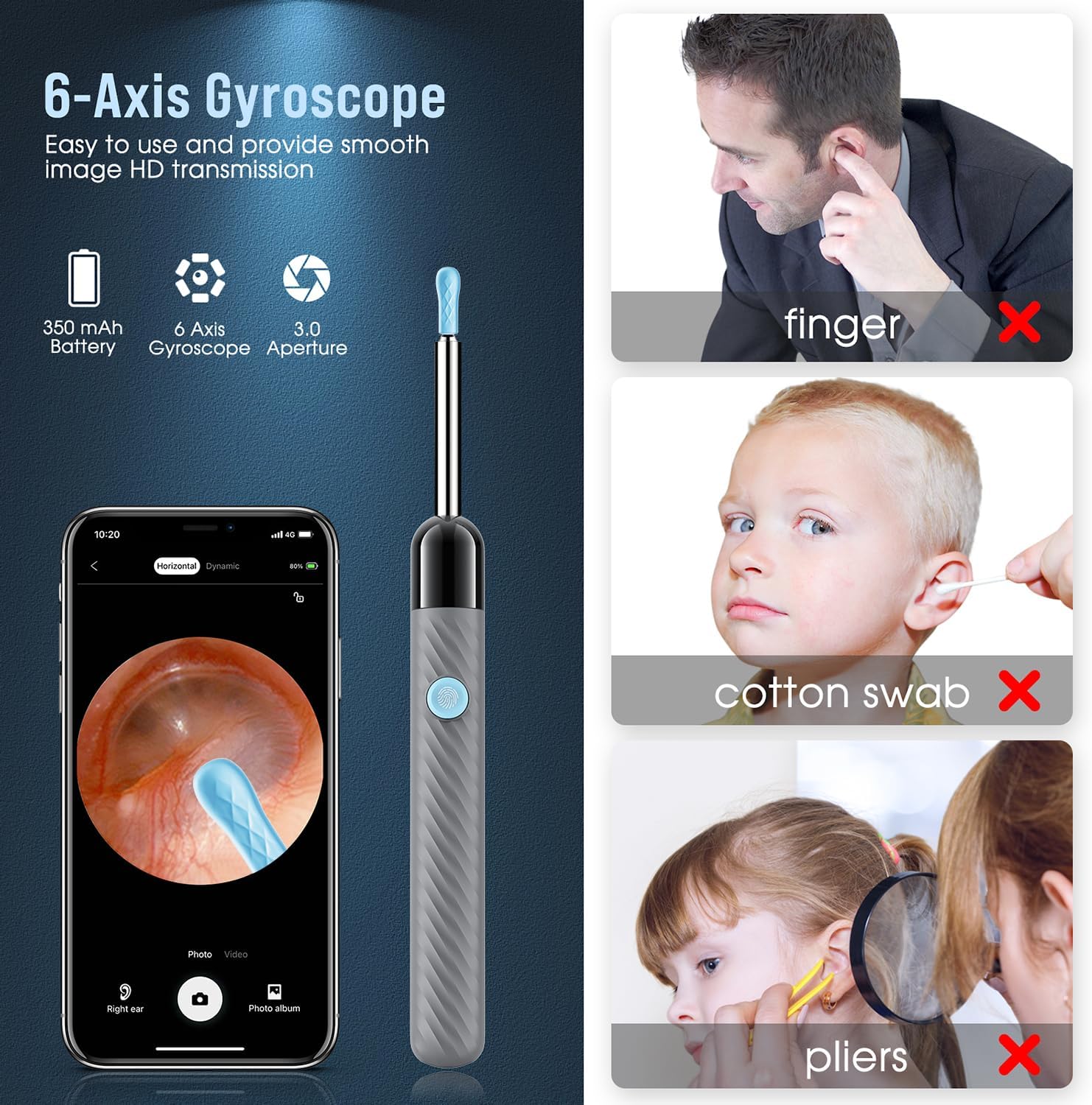 Ear Wax Removal Tool with Camera – 1080P Ear Cleaning Kit for iOS & Android