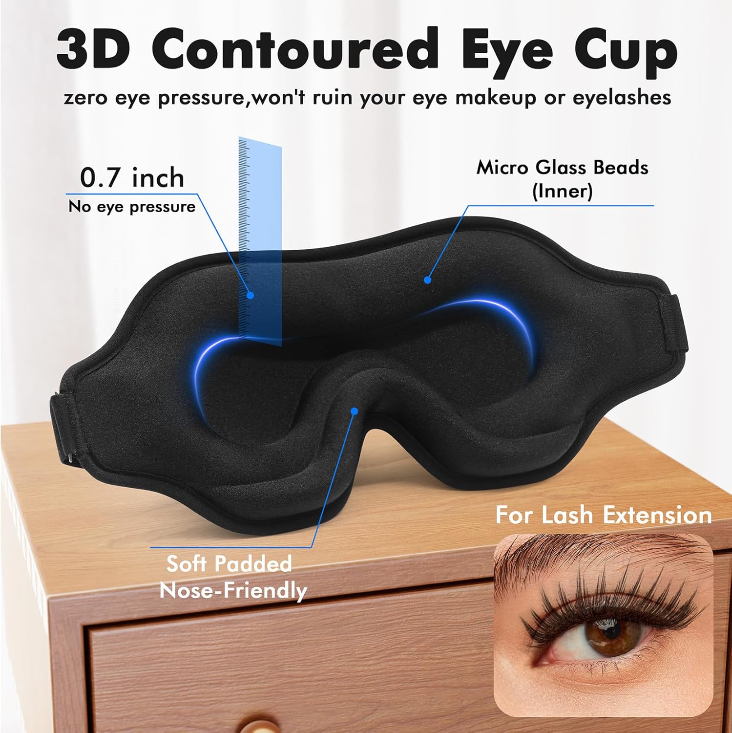 Weighted Sleep Eye Mask – 3D Blackout Eye Mask for Deep Sleep