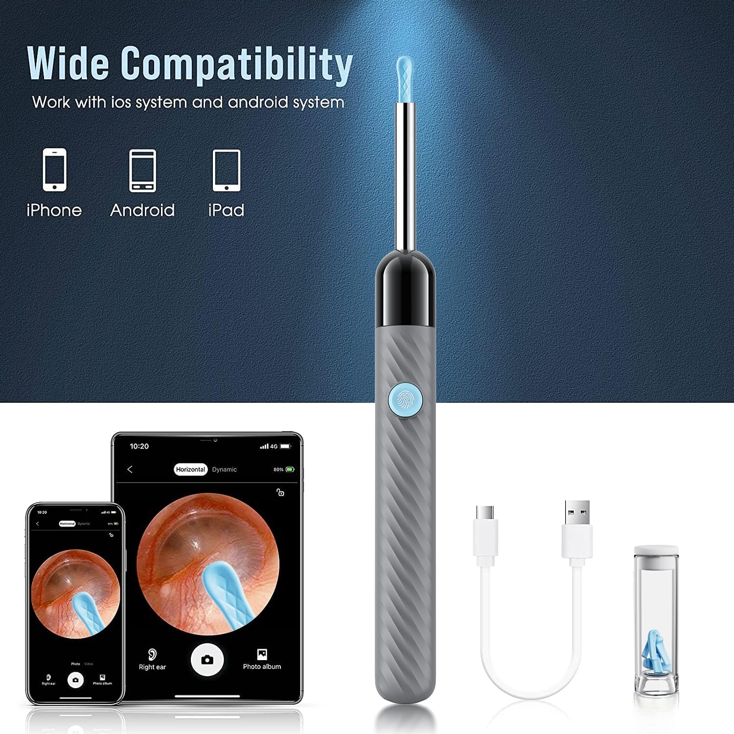 Ear Wax Removal Tool with Camera – 1080P Ear Cleaning Kit for iOS & Android