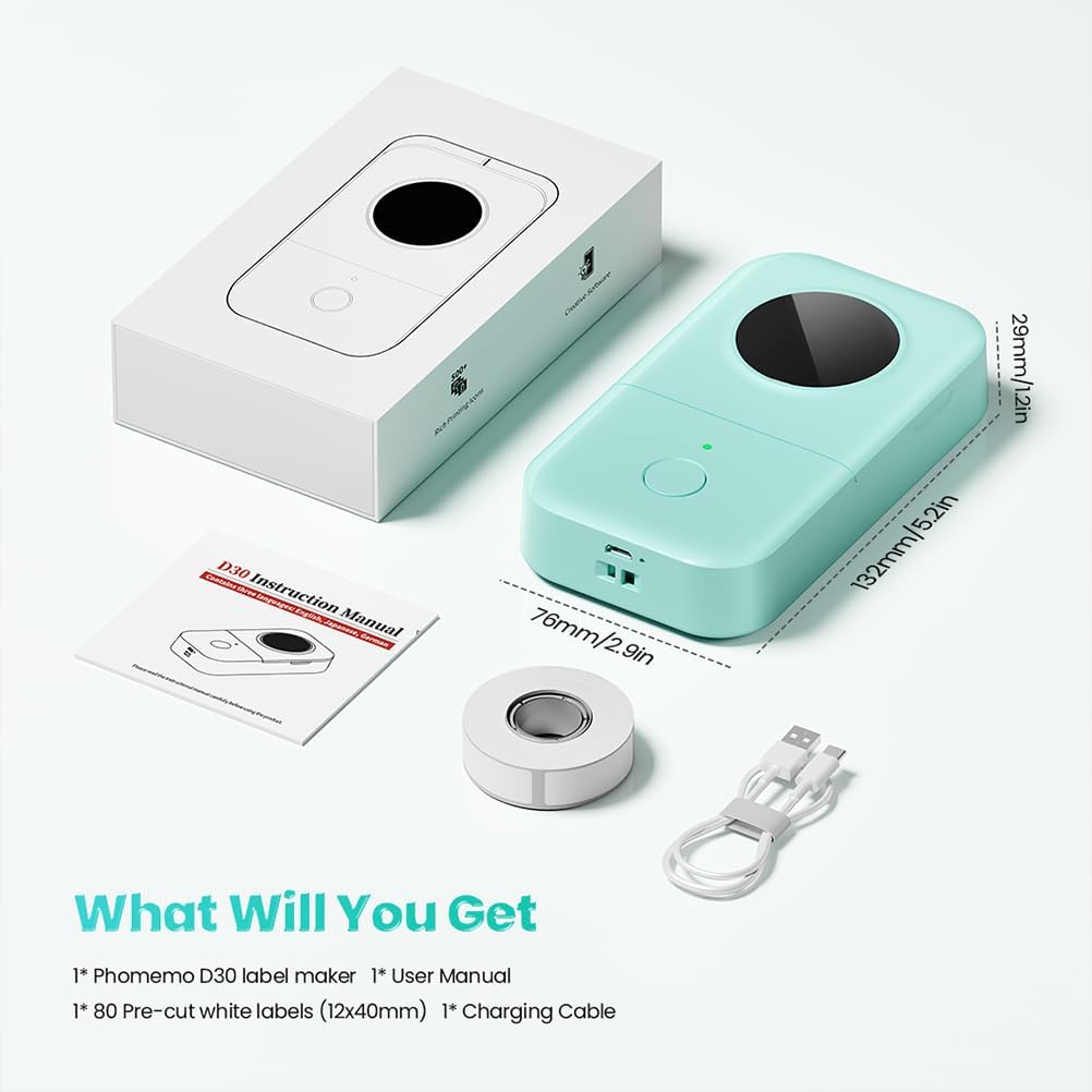 Portable Label Maker – Phomemo D30 Mini Bluetooth Thermal Printer