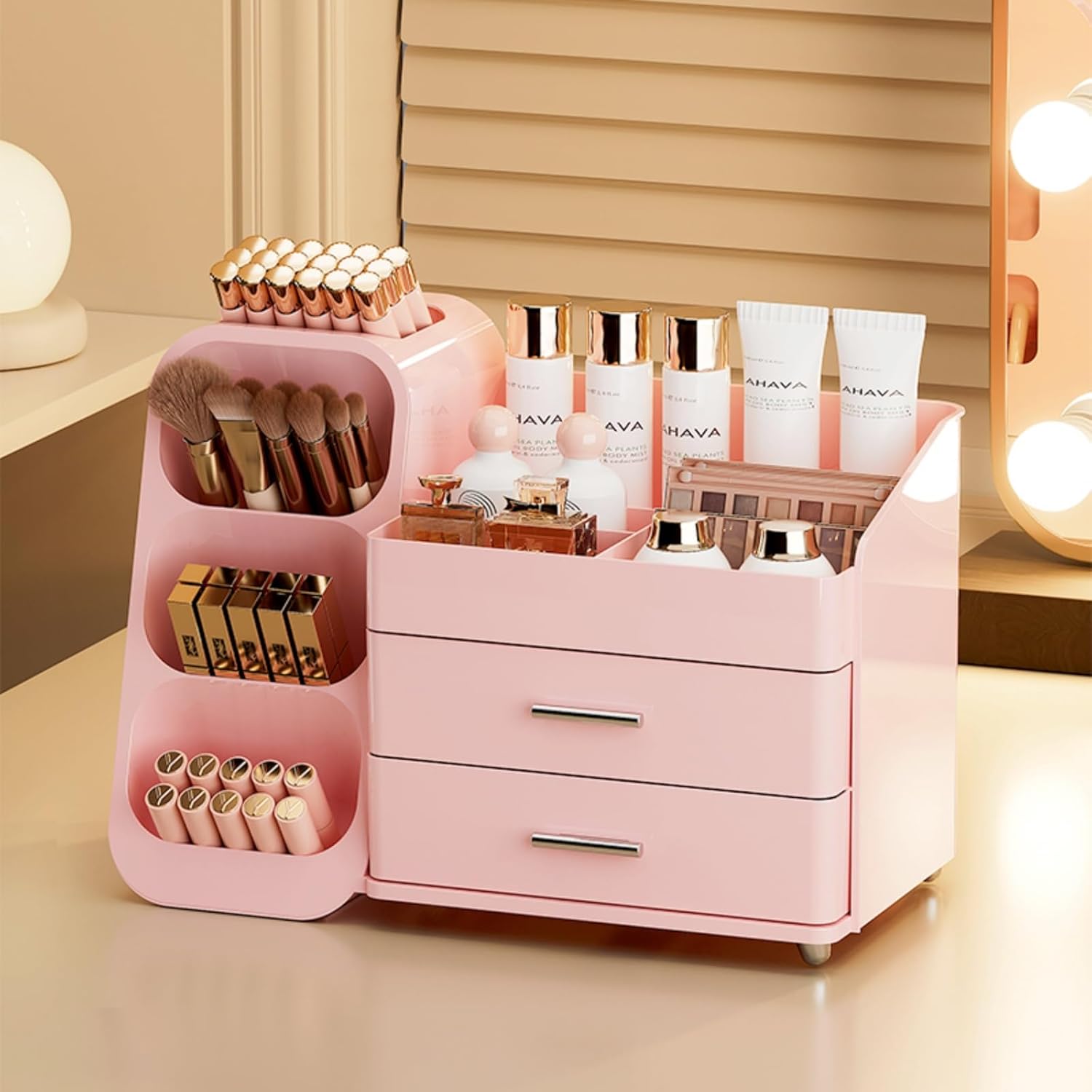 Makeup Organizer with Drawers – Vanity Cosmetic Storage Display Case